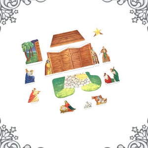 1:12 Christmas Miniature NATIVITY Display Kit B – DIY Printable ...