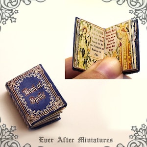 Book of Spells Dollhouse Miniature Book – 12th Scale OPENABLE Miniature Book with READABLE Magic Spells - Spell Book Printable DOWNLOAD
