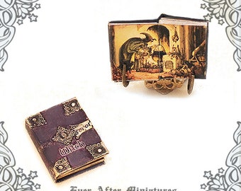 WITCH Dollhouse Miniature Book –1:12 Witch Miniature Book Halloween Book -Magic Dollhouse Halloween Miniatures Witch Book Printable DOWNLOAD
