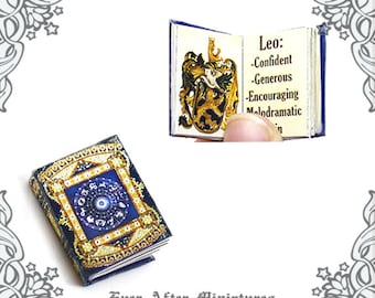 Antique Zodiac Dollhouse Miniature Book – 12th Scale OPENABLE and READABLE Zodiac Sign & Personality Miniature Book - Printable DOWNLOAD