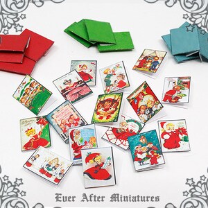 12 CHILDREN Christmas Miniature Cards + Envelopes – 1:12 Printable ...