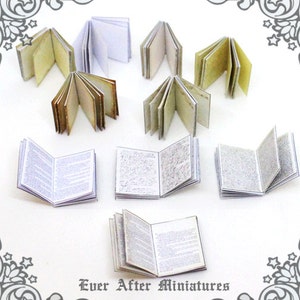 INSIDE PAGES for Miniature Book Cover 1:12 10 Different Styles of Inside Pages for Making Dollhouse Miniature Book Printable DOWNLOAD image 1