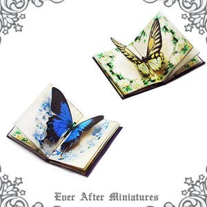 Butterfly POP-UP Miniature Book 1:12 Dollhouse Miniature 3D Butterfly Pop-up Miniature Book Butterfly Pop Up Book Box Printable DOWNLOAD image 2