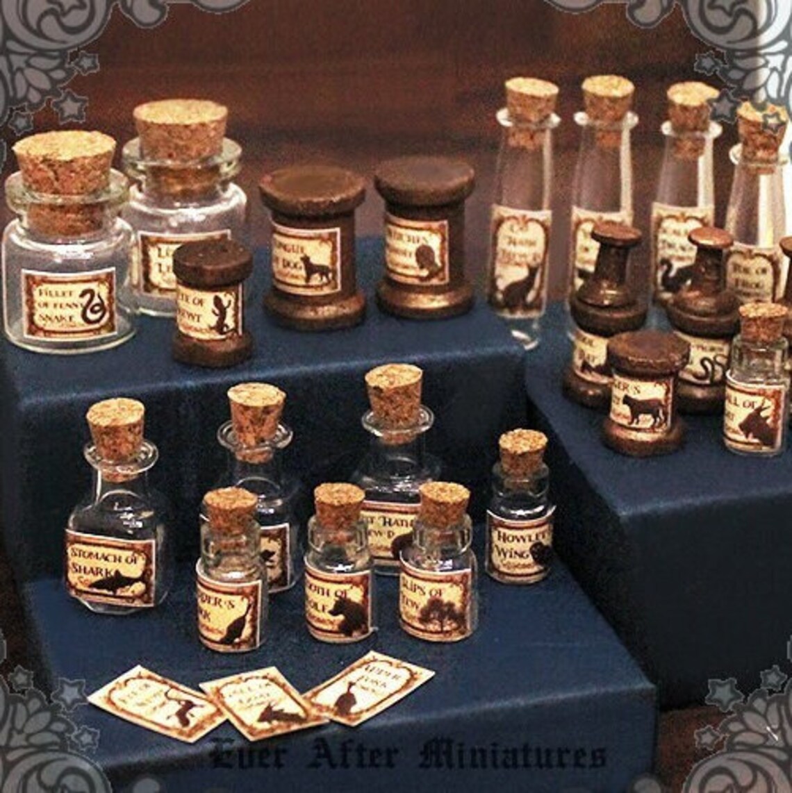 Miniature Apthecary Scripts Magic Miniature Apothecary Potion Label 1:12 –40 Printable Witch ...