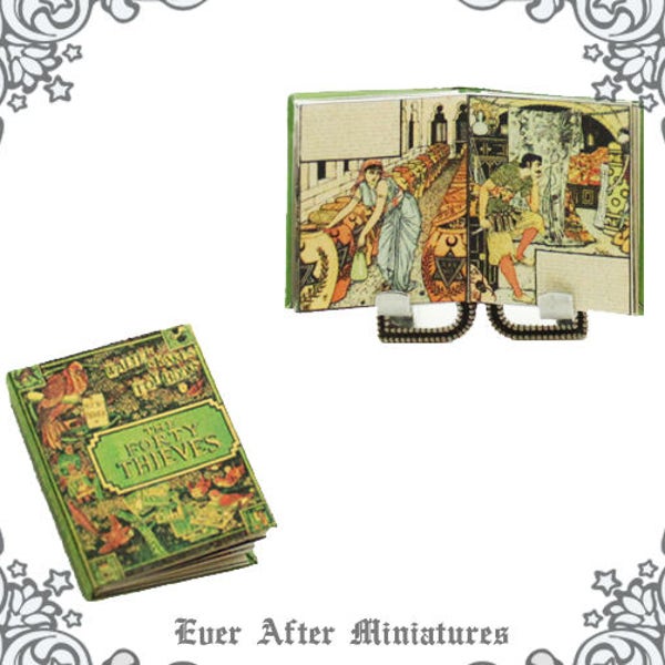 ALI BABA und die vierzig Diebe Puppenhaus Miniatur Buch – 1:12 Alien Miniatur Märchen Buch – Miniatur Buch zum ausdrucken DOWNLOAD