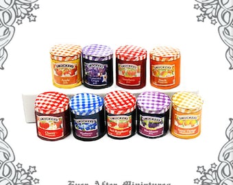 9 MINIATURE JAM Set - 1:12 Diy Printable Miniature Kitchen Dollhouse Miniature Food Miniature Toy Dollhouse Tin Miniature Jam Jar TÉLÉCHARGER