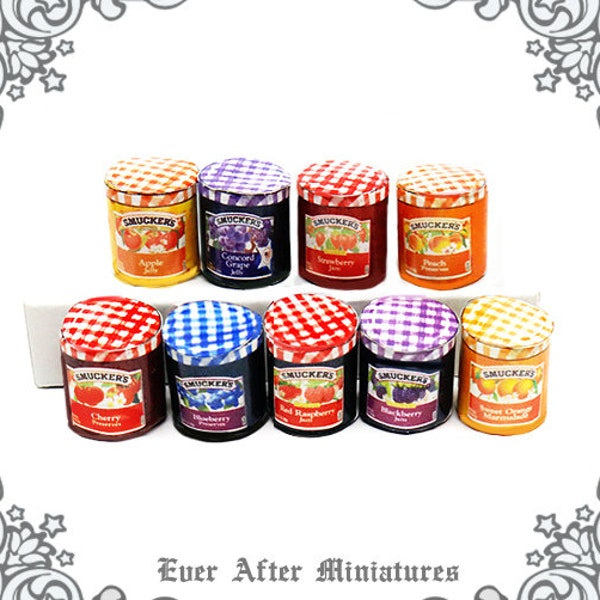 9 MINIATURE JAM Set – 1:12 Diy Printable Miniature Kitchen Dollhouse Miniature Food Miniature Toy Dollhouse Tin Miniature Jam Jar DOWNLOAD