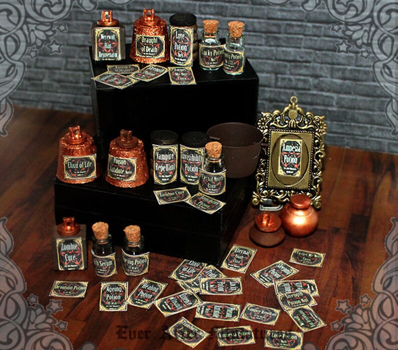 40 DOLLHOUSE WITCH Potion Labels Set 2 112 Dollhouse Etsy