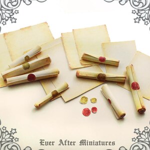 16 Dollhouse MINIATURE SCROLLS & Paper Set – 1:12 Miniature Scroll ...