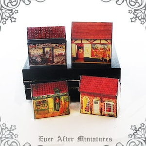 4 HOUSE BISCUIT Miniature Tin Set #3 – 1:12 Diy Printable Antique Dollhouse Miniature House Biscuit Tin Cookie Box Miniature Tin DOWNLOAD