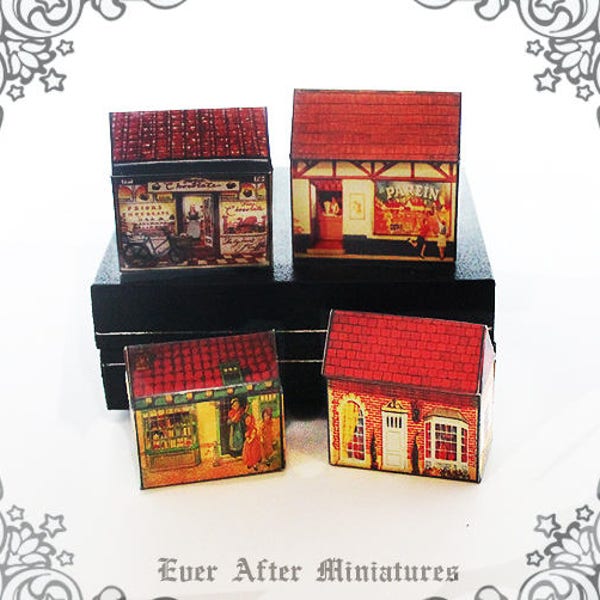 4 HOUSE BISCUIT Miniature Tin Set #3 – 1:12 Diy Printable Antique Dollhouse Miniature House Biscuit Tin Cookie Box Miniature Tin DOWNLOAD
