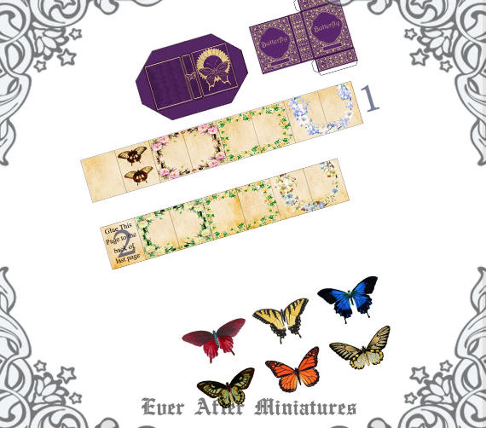 Butterfly POPUP Miniature Book 112 Dollhouse Miniature 3D Etsy