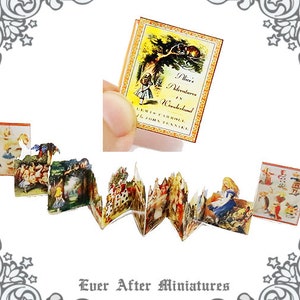 1:12 ALICE Accordion Dollhouse Miniature Book – Printable Alice Miniature Book Diy Miniature Alice Book DOWNLOAD