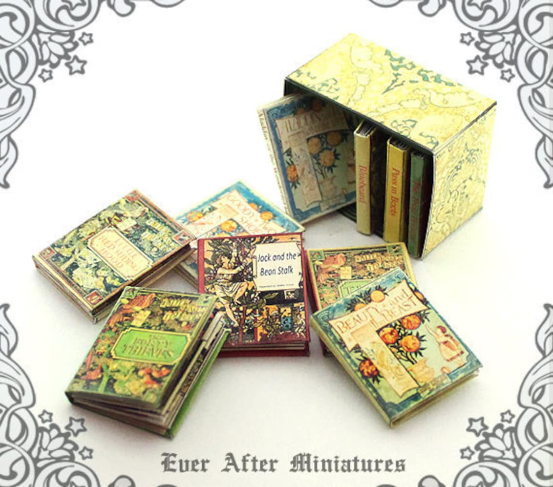 10 Fairy Tale Dollhouse Miniature Book 1:12 –full Set of 10