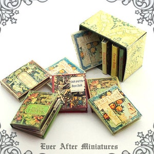 10 Fairy Tale Dollhouse Miniature Book 1:12 –Full Set of 10 Vintage Fairy Tale Miniature Books + Special Box Printable DOWNLOAD