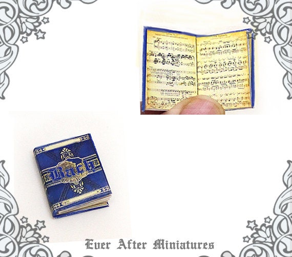 DOLLHOUSE 1:12 5 Classical Composers//Books Miniature Set of Music Books