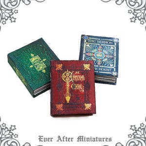 3 Miniature ILLUMINATED MANUSCRIPT Set B – Full Set of 1:12 Printable Antique Dollhouse Book Christmas Dollhouse Miniature Book DOWNLOAD