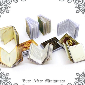 INSIDE PAGES for Miniature Book Cover 1:12 10 Different Styles of Inside Pages for Making Dollhouse Miniature Book Printable DOWNLOAD image 2