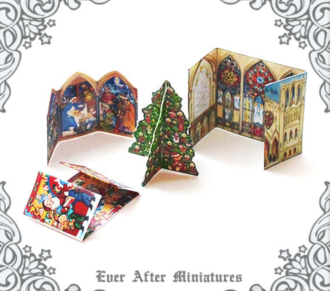 Christmas Miniature ADVENT CALENDAR Set 112 Printable Santa Etsy