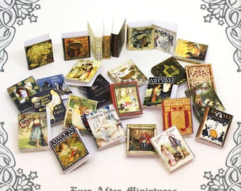 28 Fairy Tales Dollhouse Miniature Book Cover Set 5 –28 FAIRY TALES vintage Story Book Cover - 1:12 Printable Dollhouse Book Cover TÉLÉCHARGER