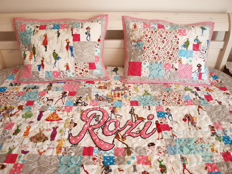 Twin size quilt made to order quilt whimsy quilt modern Etsy