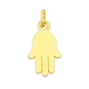 Dainty 14k Solid Gold Hamsa Charm: Protection Necklace or Bracelet
