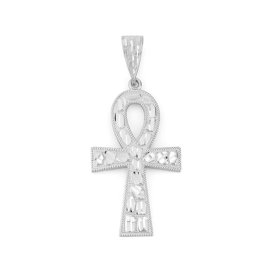 Large 925 Sterling Silver Ankh Pendant, Mens Necklace Ankh Jewelry