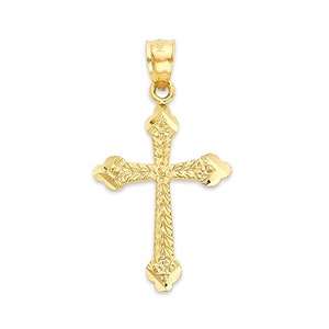 Solid Gold Cross Pendant: 10k/14k Crucifix Necklace