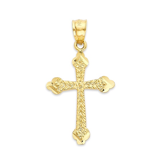 Solid Gold Cross Pendant Necklace 10k or 14k Solid Gold - Etsy