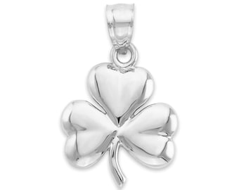 925 Sterling Silver Shamrock Pendant: Irish Clover Charm Necklace
