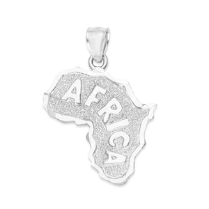 Sterling Silver Africa Pendant: Ethnic African Jewelry Gift