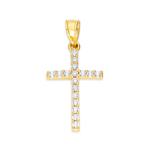 10k Real Solid Gold Cross Pendant With 