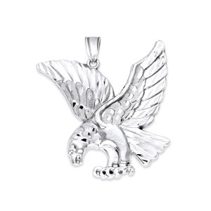 Large Sterling Silver Eagle Pendant: American Nature Jewelry Gift