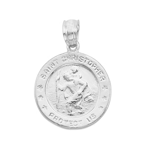 925 Sterling Silver Saint Christopher Medal - Patron Saint of Travelers - Protective Charm - Christian Religious Gift - Safe Travel Jewelry