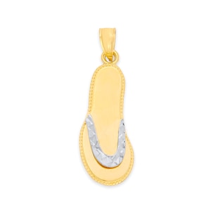 14K Gold Flip Flop Pendant: Beach Summer Necklace