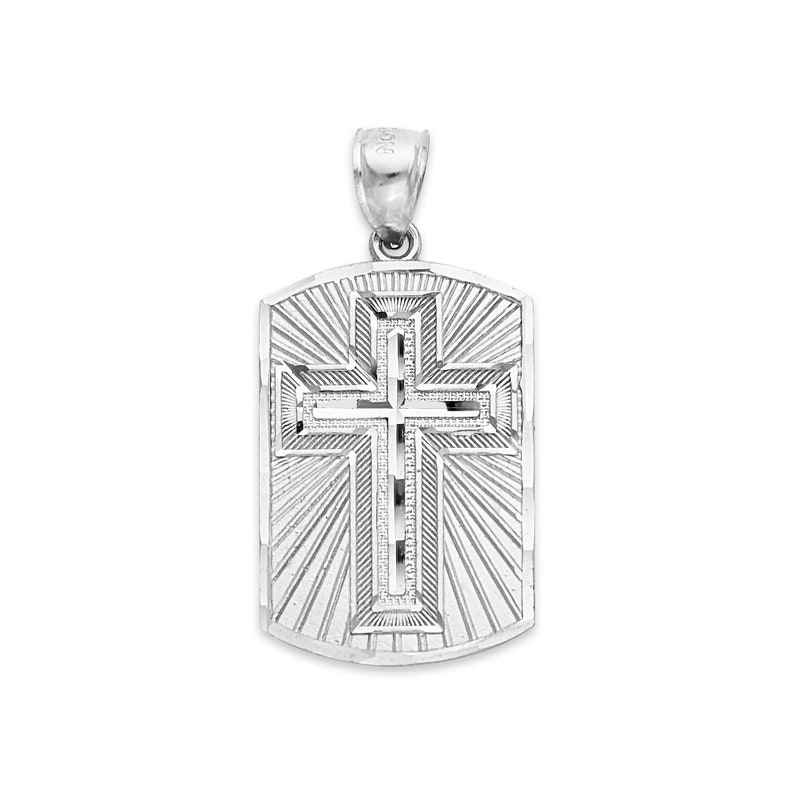 Sterling Silver Lord's Prayer Cross Pendant - Diamond Cut Religious ...