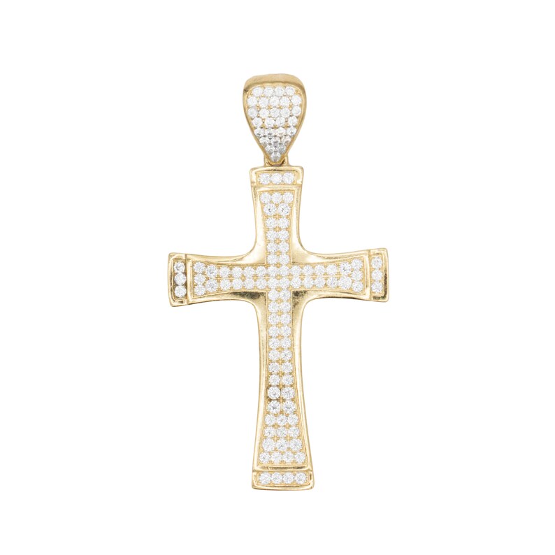 Large 10k Solid Gold Cubic Zirconia Cross For Men Big - Large Solid Gold Cross Pendant Large 10k Solid Gold Cubic Zirconia Cross For Men Big - Large Solid Gold Cross Pendant