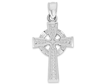 925 Sterling Silver Celtic Cross, Silver Cross Pendant Irish Charm Dainty Necklace Cross for Her Sterling Silver Cross Necklace Women