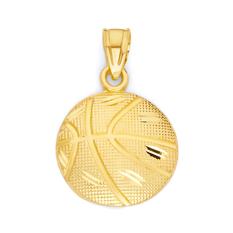 10k Real Solid Gold Basketball Necklace With Thin Gold Chain Etsy