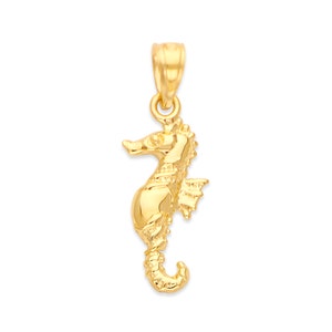 Gold Seahorse Necklace, 10k or 14k Gold Seahorse Jewelry Sealife Jewelry Ocean Necklace Gold Seahorse Charm for Her Beach Bridal Jewelry
