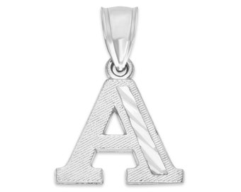 Sterling Silver Initial Pendant Necklace: Personalized Letter Charm