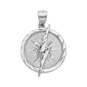 925 Sterling Silver Lightning Bolt Medal Thunderbolt Medal for Men and Women, Greek Mythology Zeus Jewelry