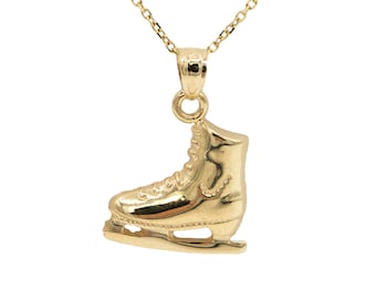 10k Yellow Gold Ice Skate Necklace