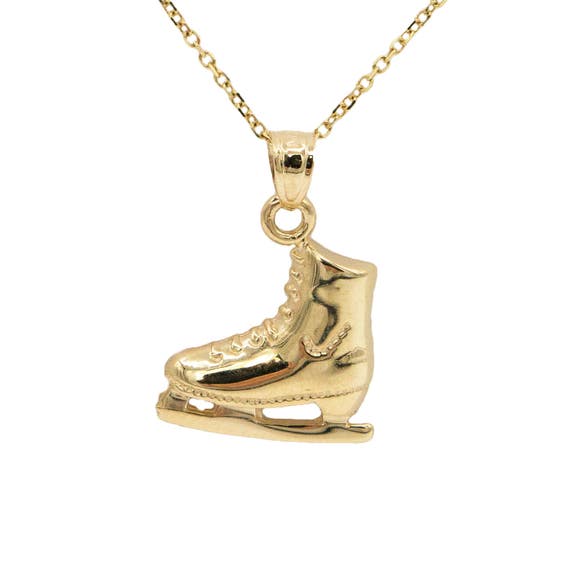 14k Yellow Gold Figure Skate Pendant 14k Yellow Gold Figure Skate Pendant