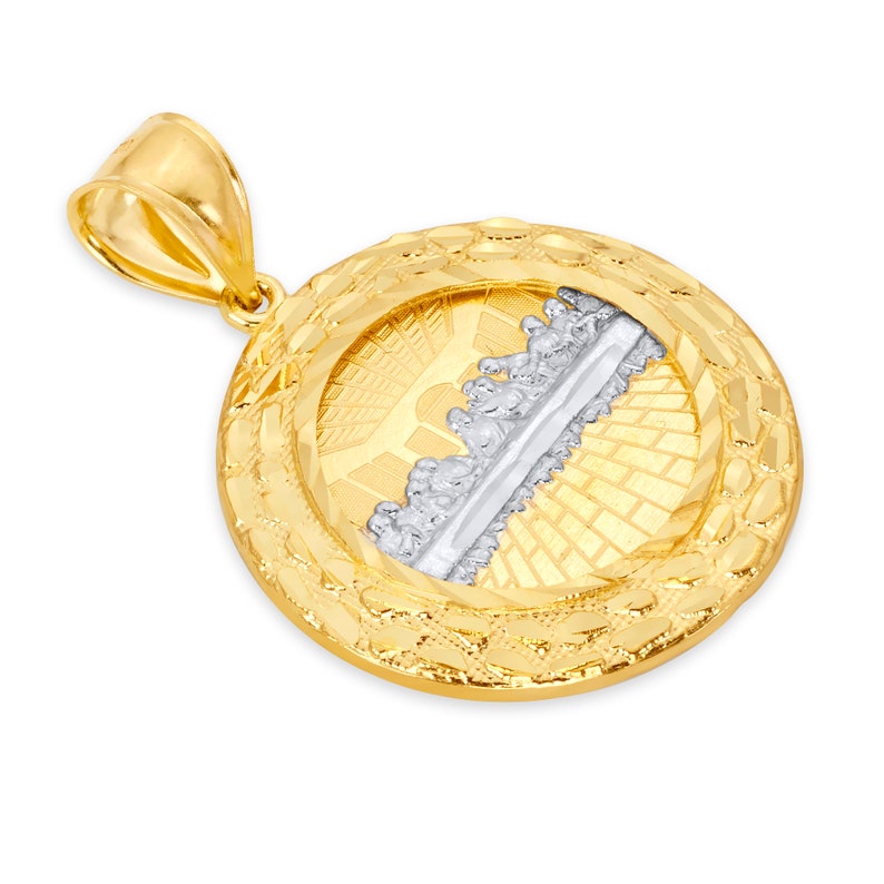 14k Real Solid Gold Last Supper Pendant. Last Supper Gold Etsy