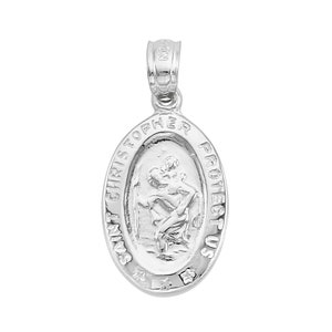 Sterling Silver Saint Christopher Pendant: Traveler&#39;s Protector Medal