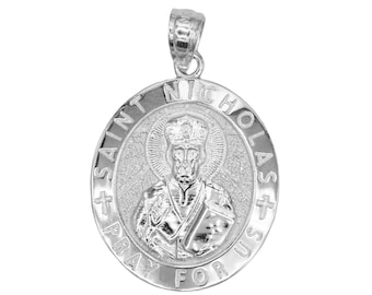 Sterling Silver Saint Nicholas Medallion: Patron of Children Pendant