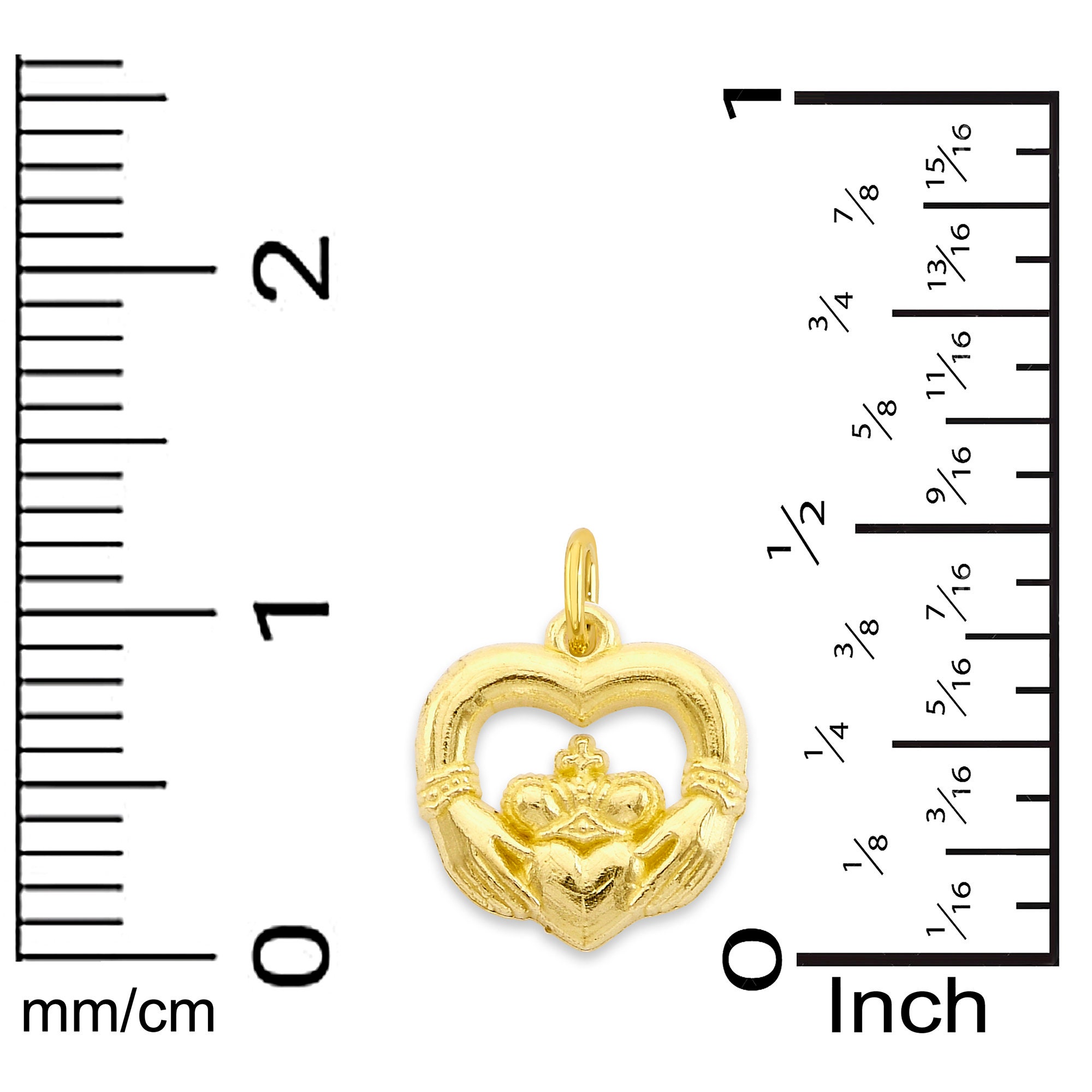 Massiver 14k Gold Keltischer Irland Irischer Claddagh Charm Anhänger