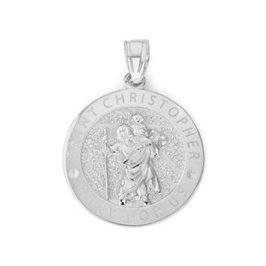 Sterling Silver St Christopher Pendant: Religious Necklace, First Communion Gift
