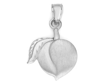 925 Sterling Silver Peach Necklace with Option to Add Chain, Georgia Peach Pendant for Him or Her, Symbol of Purity and Youth